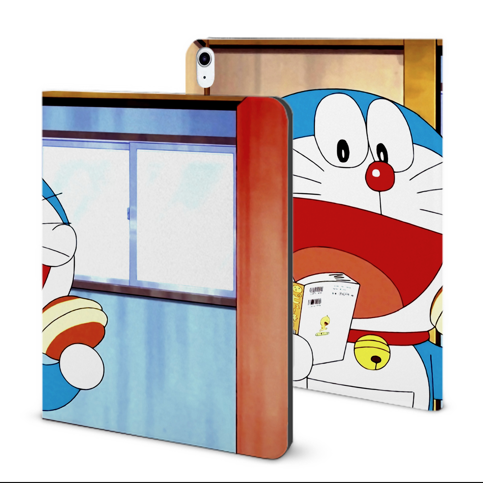 （画像用） ドラえもん Doraemon IPad ケース ブック型 PUレザー TPU 耐衝撃 軽量 薄型 ペン収納なし 全面保護 IPad 各モデル対応
